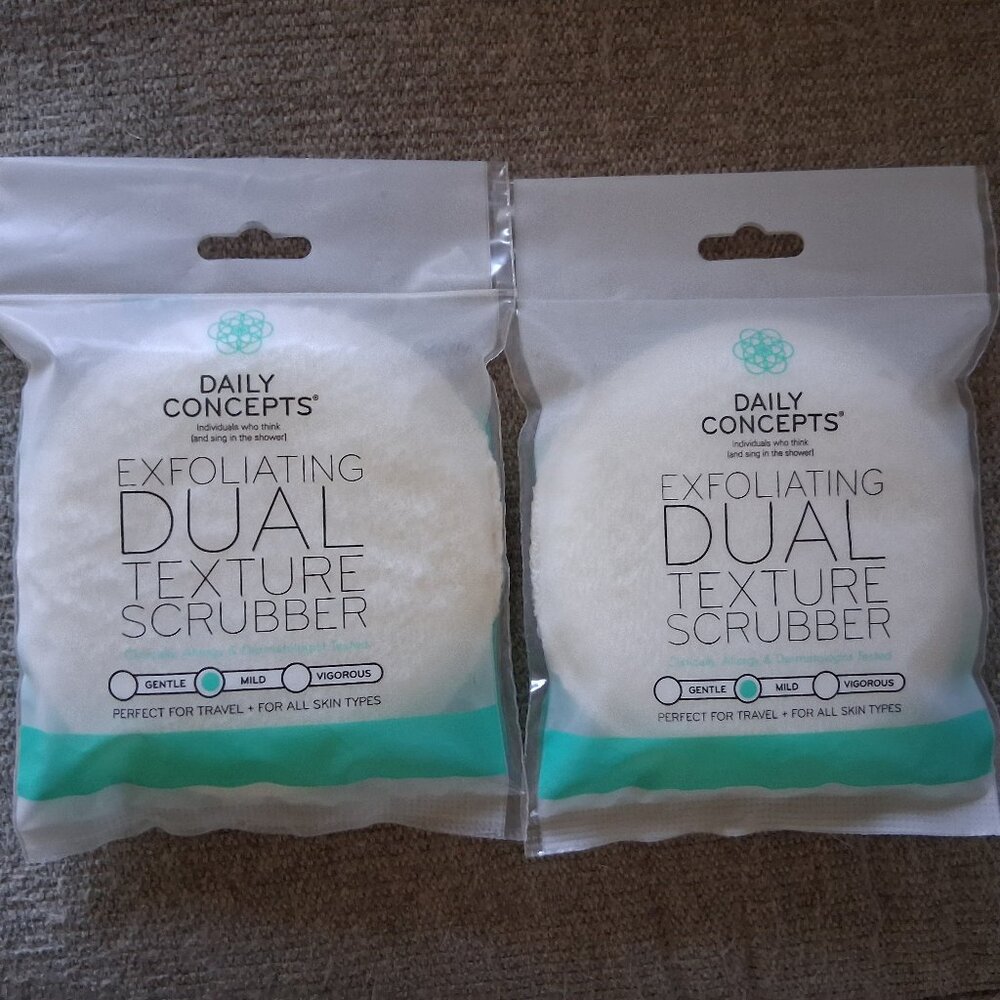 (2) Daily Concepts Exfoliating Dual Texture Scrubbers Mild